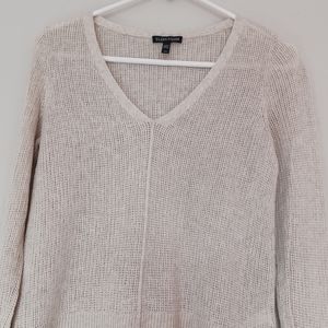 EILEEN FISHER shirt womens  beige, s/p      V neck, long sleeve